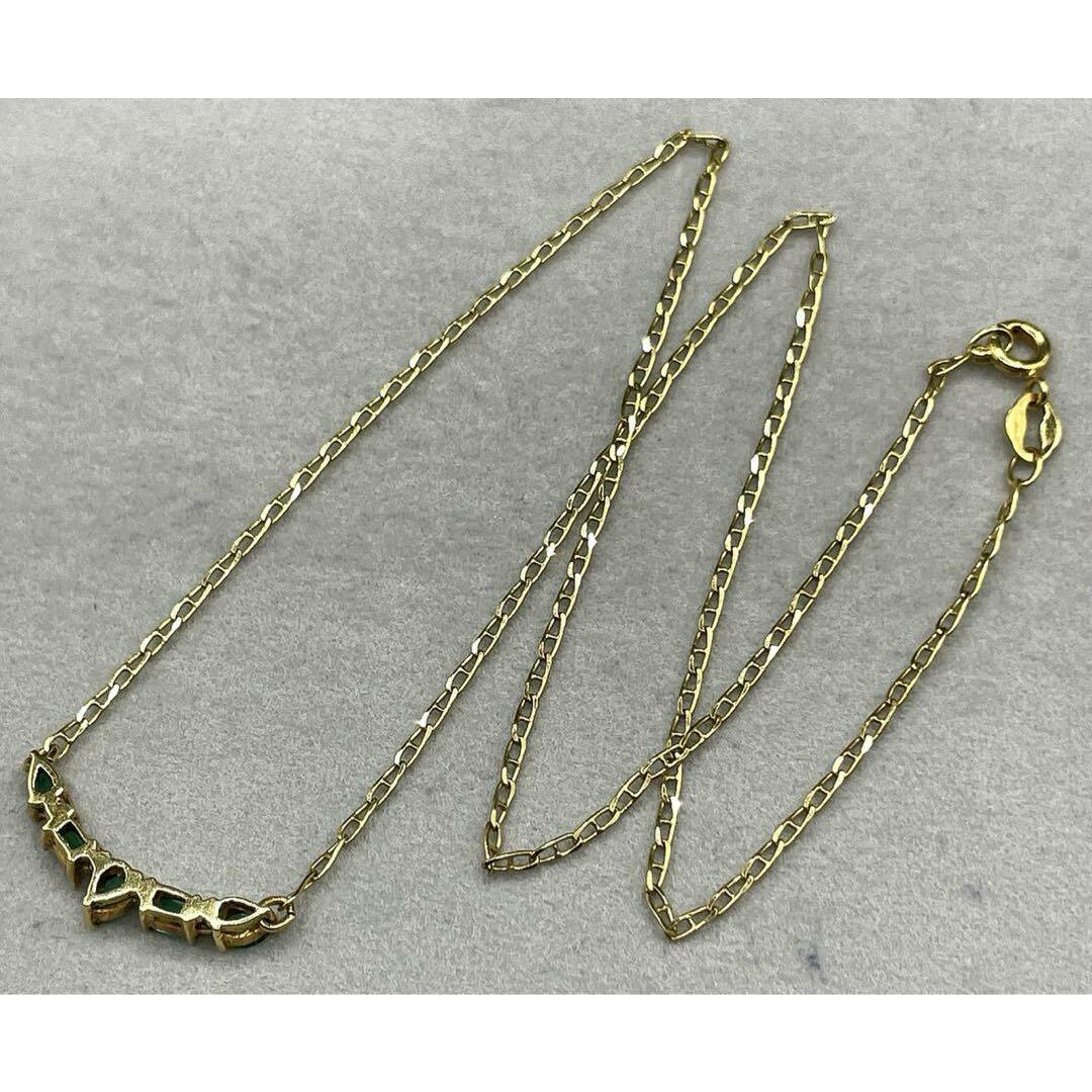 JH279☆高級エメラルド約0.5ct K18 ネックレス ソーテ付-s.bawaseq.com