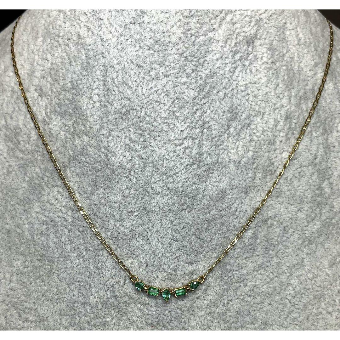 JH279☆高級エメラルド約0.5ct K18 ネックレス ソーテ付-s.bawaseq.com
