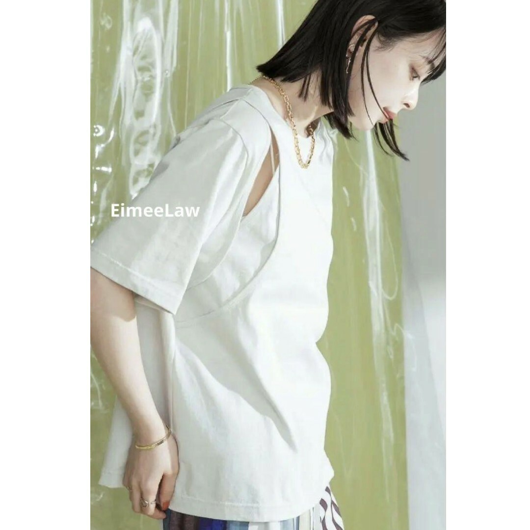 IENA(イエナ)のEimeeLaw エイミーロウ カットアウトバッグテープTシャツ レディースのトップス(Tシャツ(半袖/袖なし))の商品写真