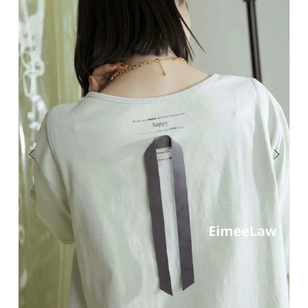 IENA(イエナ)のEimeeLaw エイミーロウ カットアウトバッグテープTシャツ レディースのトップス(Tシャツ(半袖/袖なし))の商品写真