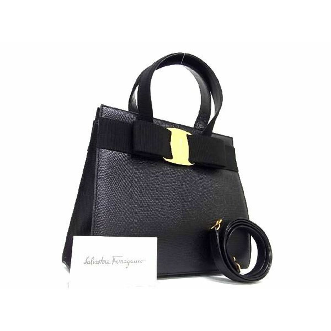 【極美品】Salvatore Ferragamo ヴァラ　リザード型押し　金金具