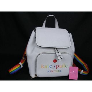 ■新品■未使用■ kate spade ケイトスペード K7292 レザー リュックサック バックパック レディース ホワイト系×マルチカラー BE3373