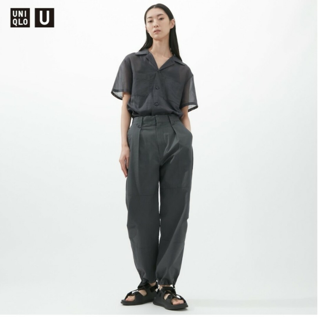 UNIQLO(ユニクロ)のユニクロU タックジョガーパンツ ダークグレー 64 レディースのパンツ(カジュアルパンツ)の商品写真