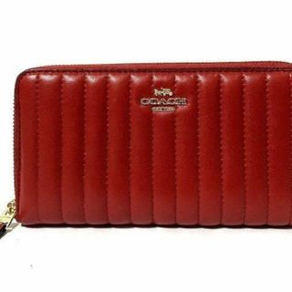 コーチ(COACH)の超美品　COACH　コーチ　ラウンドファスナー長財布　レザー　赤　2855(財布)