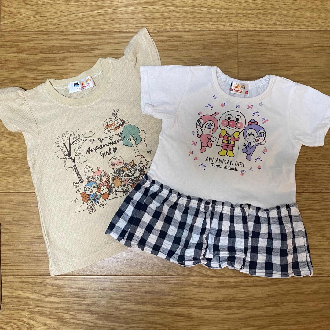 アンパンマン　半袖90 2点セット キッズ/ベビー/マタニティのキッズ服女の子用(90cm~)(Tシャツ/カットソー)の商品写真