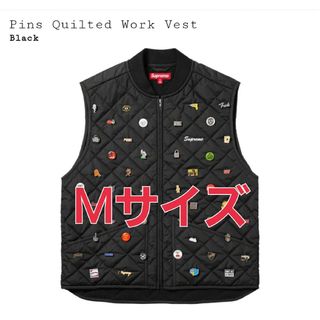 シュプリーム(Supreme)のSupreme★Pins Quilted Work Vestピンズベストブラック(ダウンベスト)