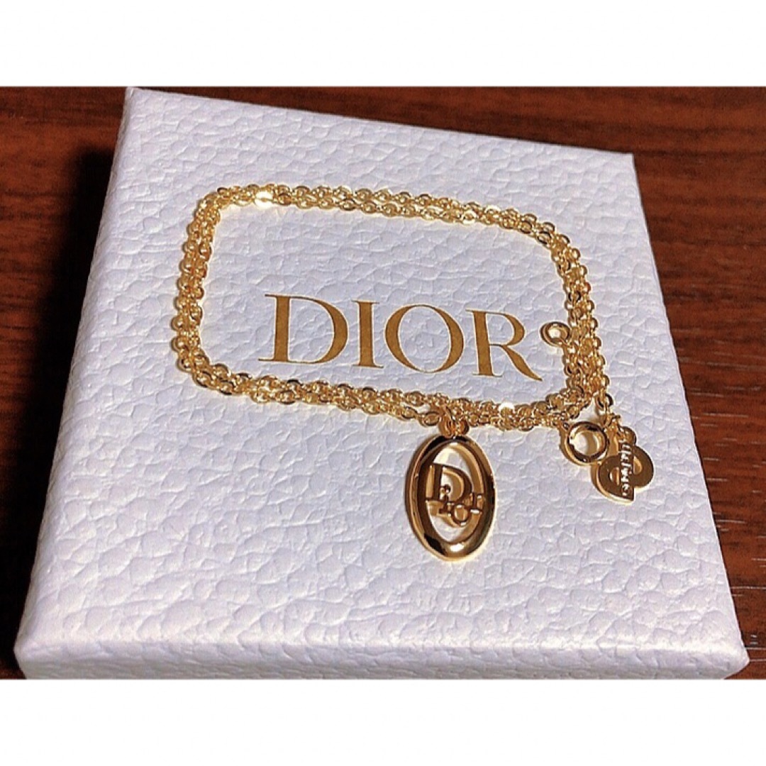 Christian Dior 楕円 可愛い 人気 シンプル ネックレス ゴールド