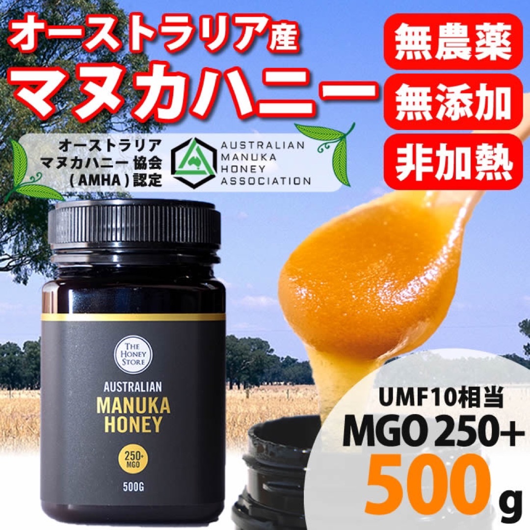 マヌカハニーMGO250+500g12個セットマヌカ蜂蜜　マヌカはちみつ