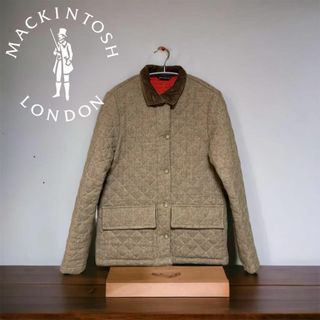 英国製 Mackintosh Scotland ツイードキルティングジャケットS