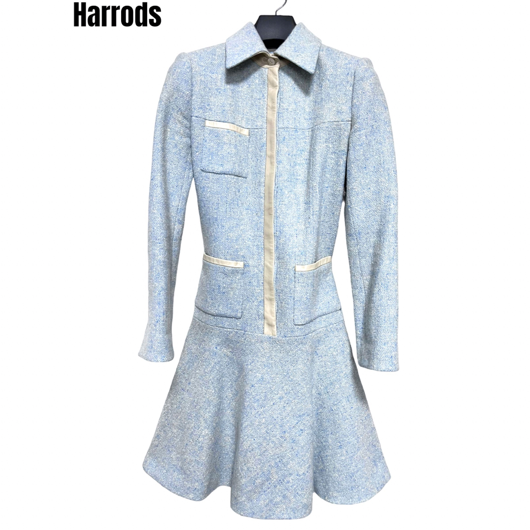 【お取引中】【新品】ハロッズ　Harrods　ツイードワンピース