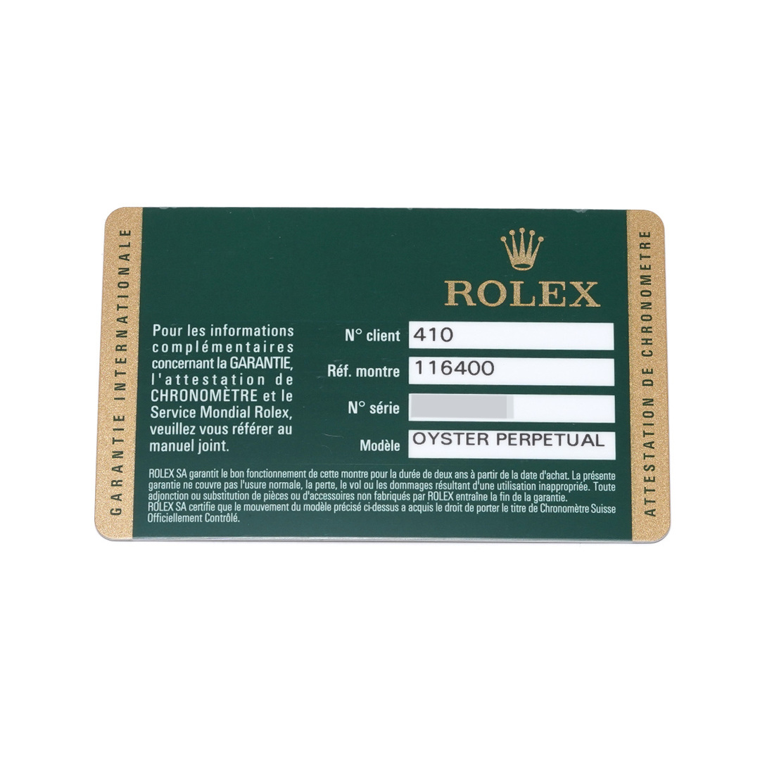 ロレックス ROLEX 116400 V番(2009年頃製造) ブラック メンズ 腕時計