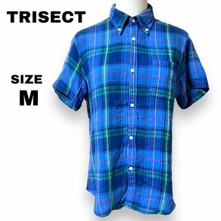 TRISECT トライセクト 半袖ボタンダウンネルシャツ ブルー系 Ｍサイズ