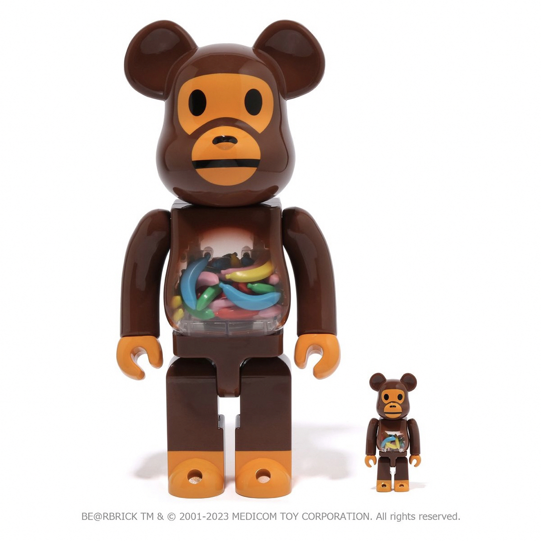 A BATHING APE(アベイシングエイプ)のBABY MILO® BE@RBRICK  BANANA Ver. ハンドメイドのおもちゃ(フィギュア)の商品写真