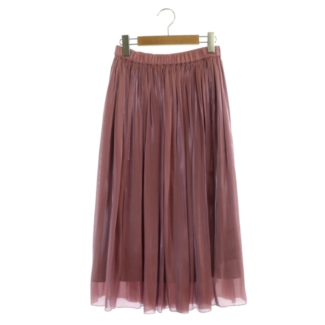 Rouge vif(ルージュヴィフ)のルージュヴィフ Rouge vif サテンギャザースカート ロング 36 ピンク レディースのスカート(ロングスカート)の商品写真