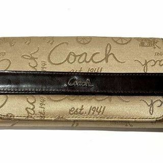 コーチ(COACH)のCOACH　コーチ　三つ折り長財布　キャンバス×レザー　良好品(財布)