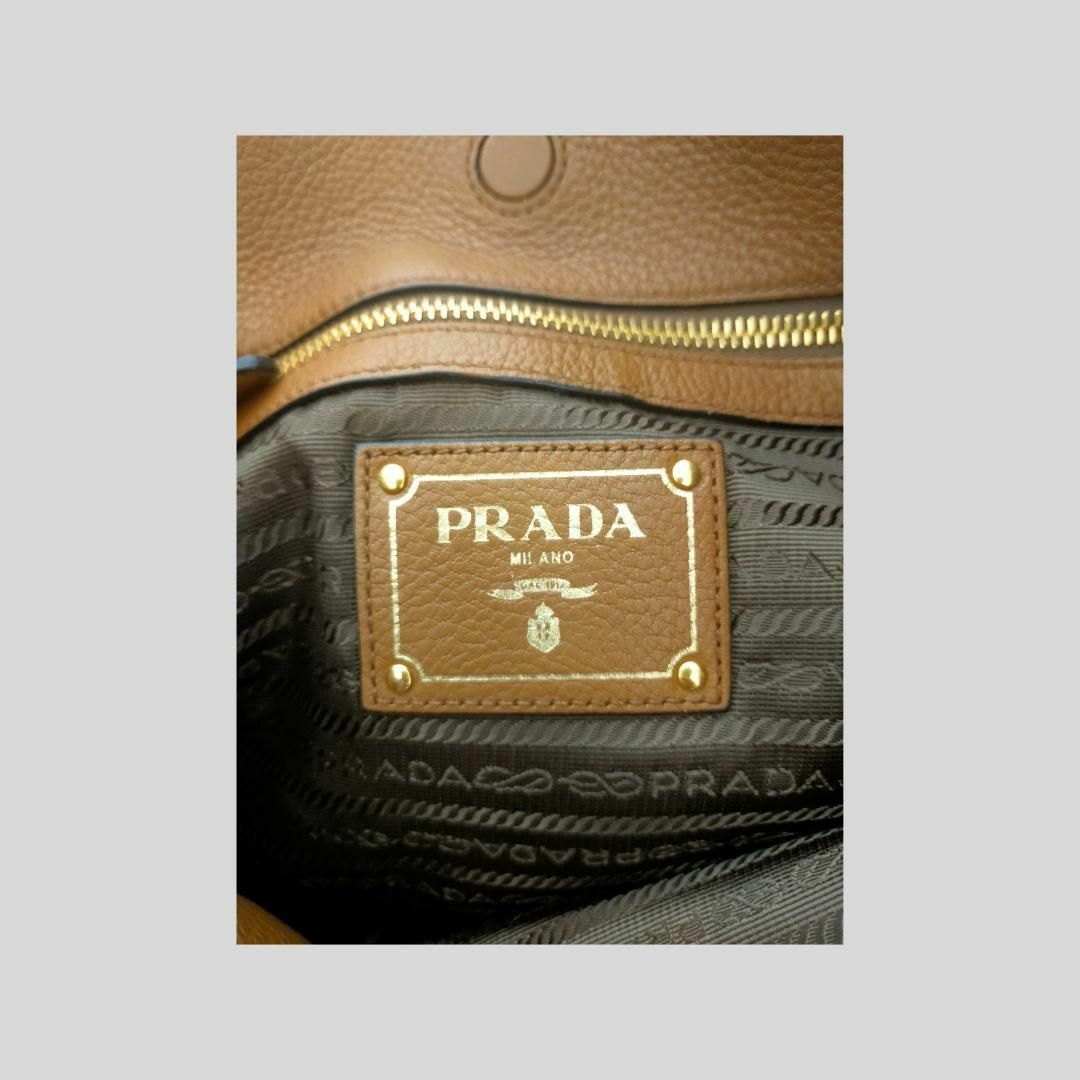 PRADA - PRADA トートバッグ レザー ライトブラウン ヴィッテロダイノ