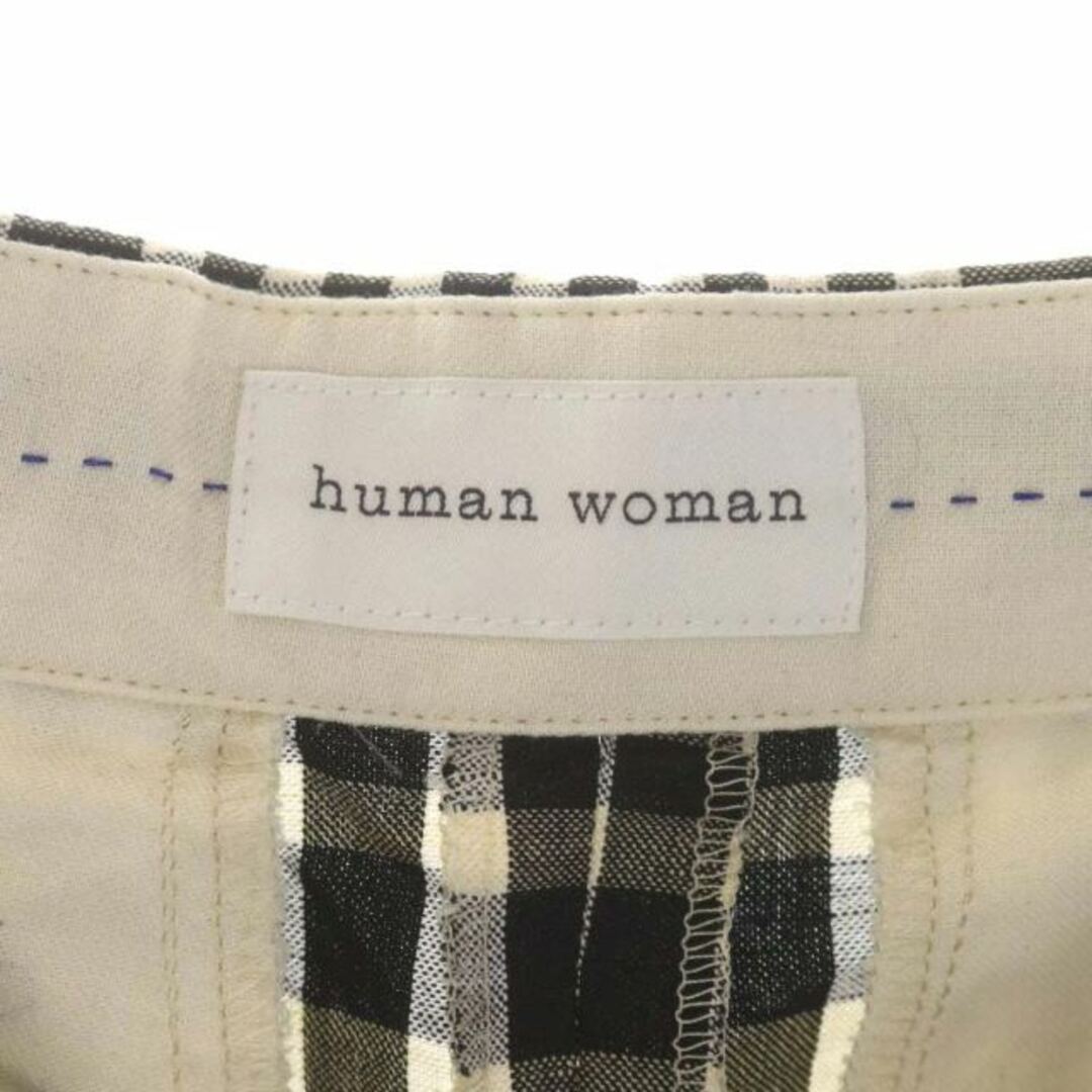 HUMAN WOMAN(ヒューマンウーマン)のヒューマンウーマン 23SS 綿麻チェックスカーチョ ガウチョパンツ レディースのパンツ(その他)の商品写真