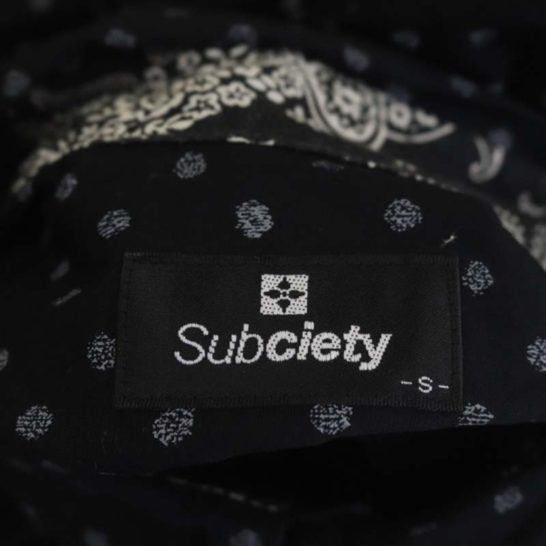 Subciety(サブサエティ)のサブサエティ シャツ 長袖 ドット 前開き ロゴワッペン S 黒 ブラック  メンズのトップス(シャツ)の商品写真