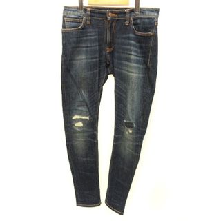 ヌーディジーンズ(Nudie Jeans)のヌーディージーンズ デニムパンツ ダメージ コットン インディゴブルー L位(デニム/ジーンズ)