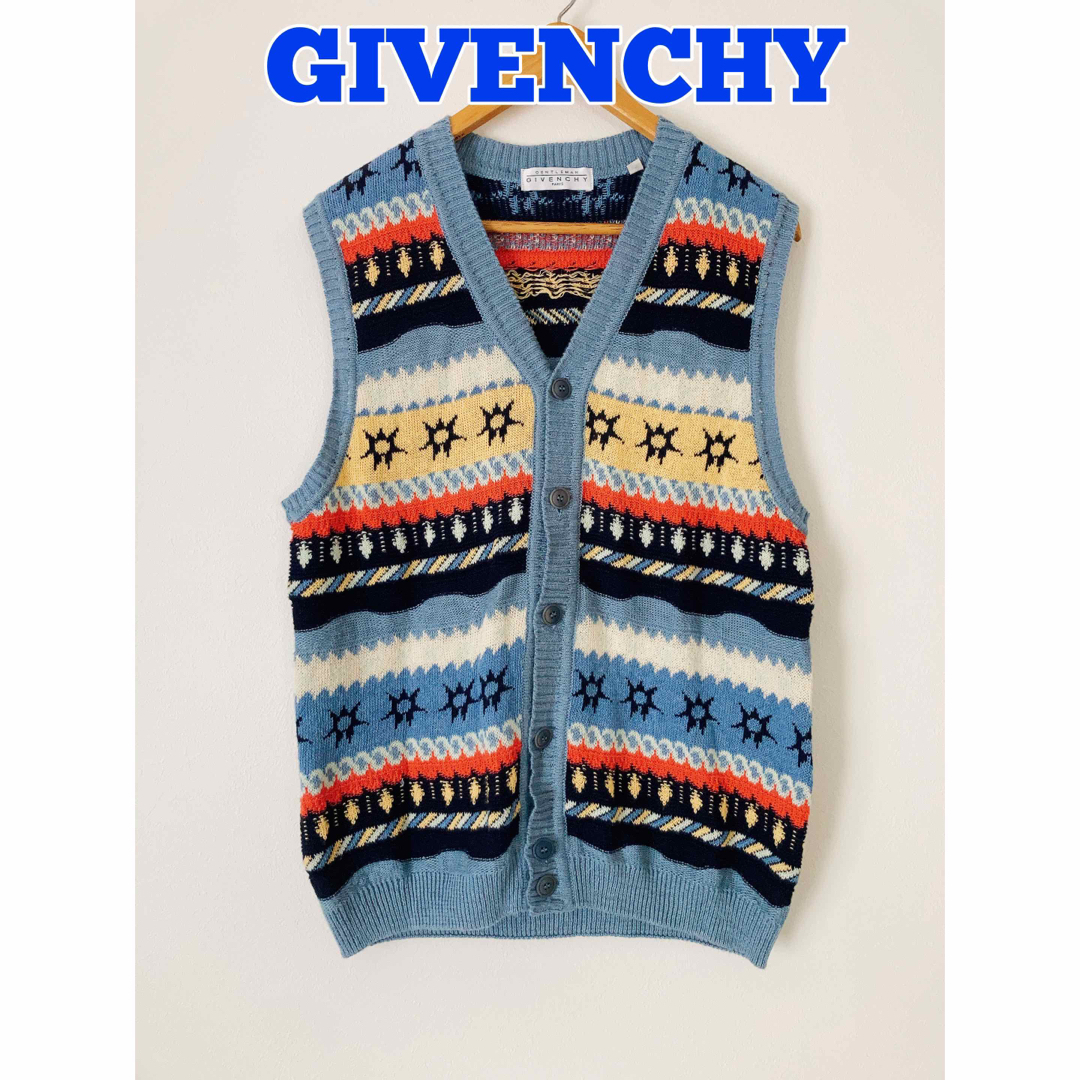 GIVENCHY ジバンシィ　ベスト　ニットベスト　フェアアイル柄　イタリア製