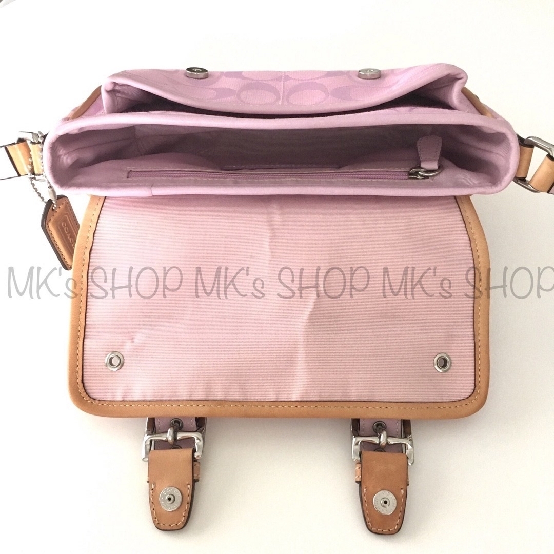【美品】COACHレディースショルダーバッグ シグネチャーキャンバス 正規品