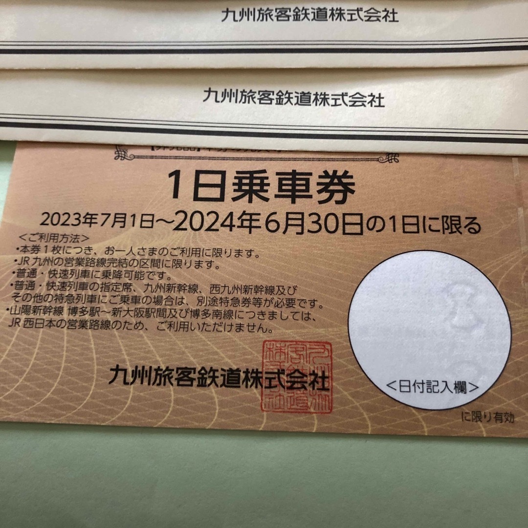 JR九州旅客鉄道 1日乗車券　３枚　株主優待 1