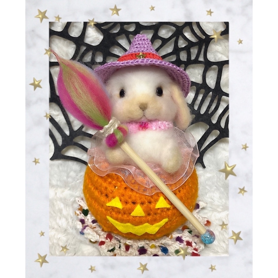 羊毛フェルト。ウサギ。ハロウィンの通販 by ファンシーshop｜ラクマ