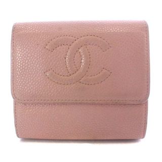シャネル ヴィンテージ 財布 二つ折り ココマーク ピンク 8番台 | www