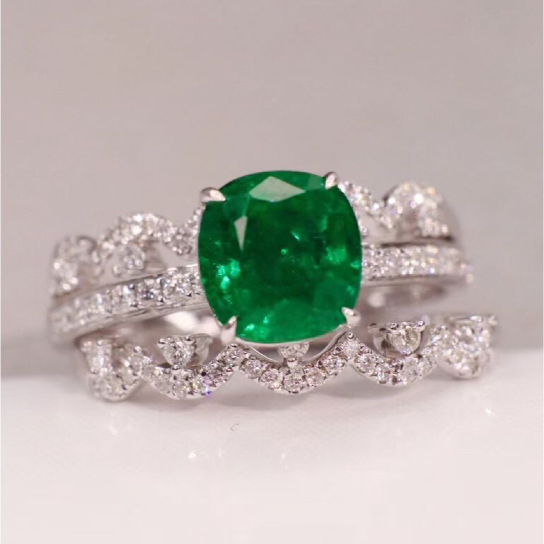 天然 エメラルド ダイヤ リング3Way 1.5ct k18 ¥