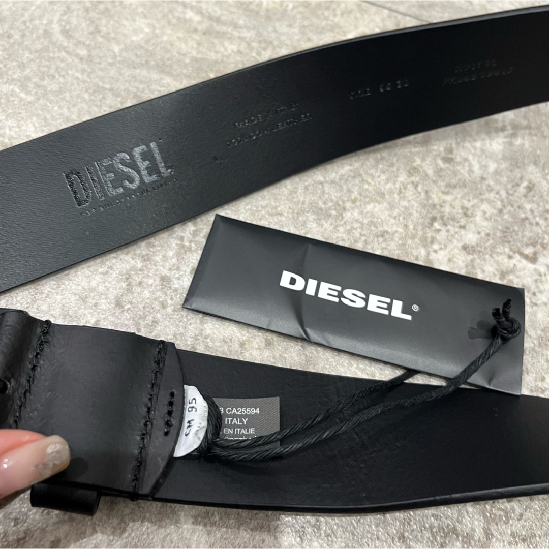 DIESEL 牛革 本革 シングルピン レザーベルトサイズ90/ブラック