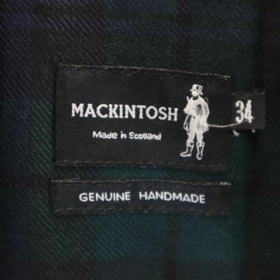 マッキントッシュ スコットランド製 ステンカラー コート 34 緑×青 Mackintosh ゴム引き レディース   【230909】 8