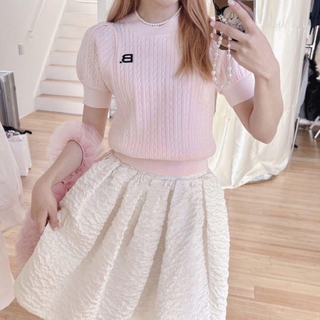 Bibiy.  B. PUFF KNIT Pink