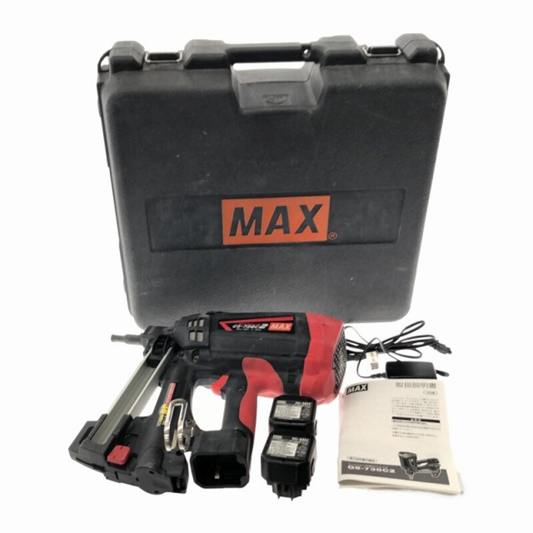 ☆中古品☆MAX マックス 38mm ガスネイラ GS-738C2 バッテリー2 ☆中古品☆MAX マックス 38mm ガスネイラ GS-738C2 バッテリー2