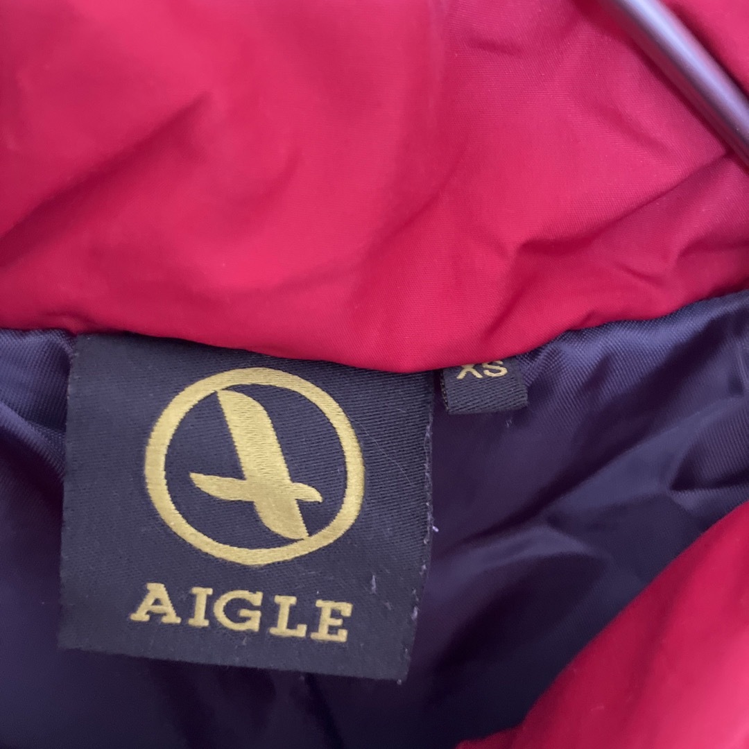 AIGLE エーグル　中綿ジャケット　ロゴ刺繍　赤　XSサイズ