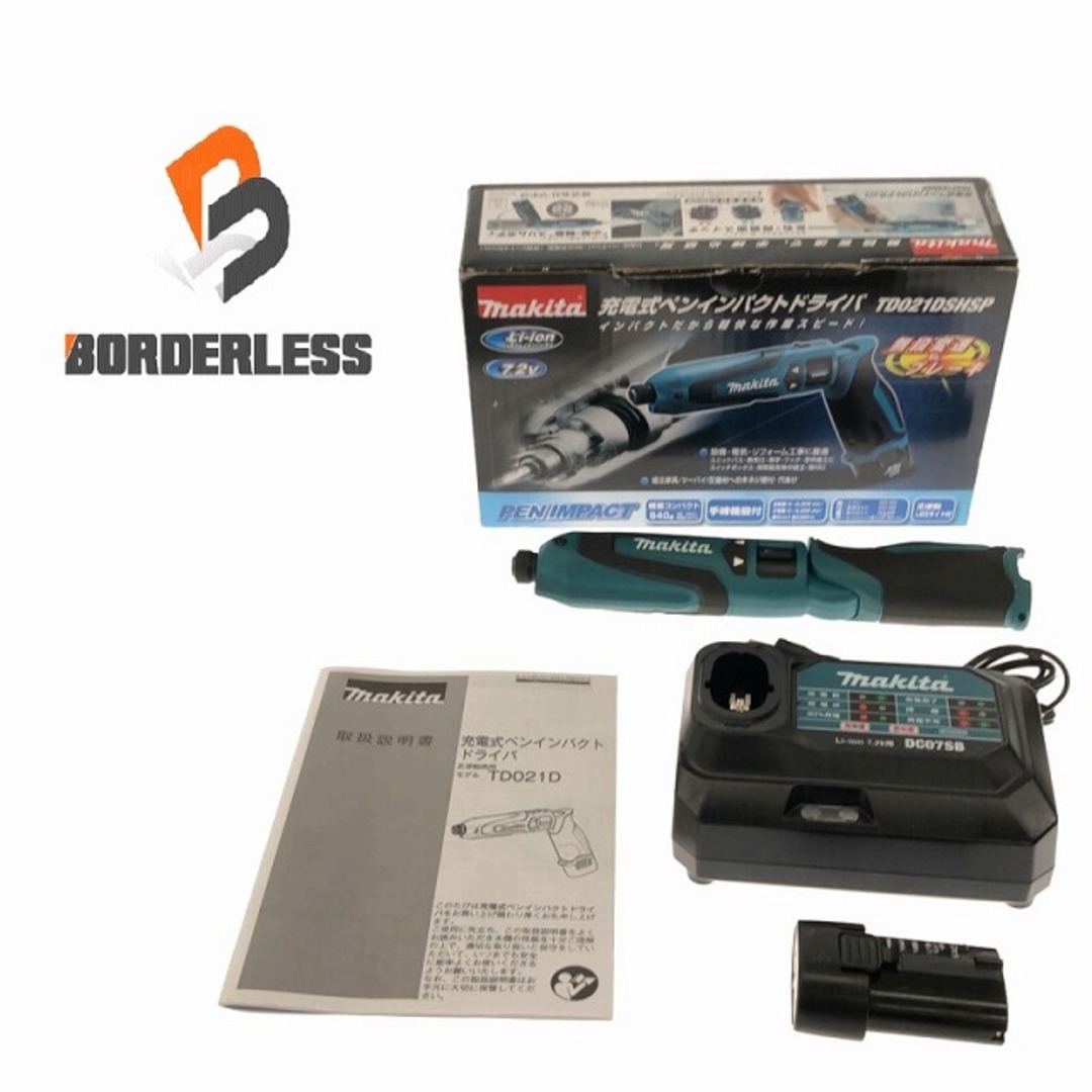 ☆美品☆makita マキタ 7.2V 充電式ペンインパクトドライバー TD021DSHSP バッテリー1個(BL0715) 充電器(DC07SB)付 77419工具