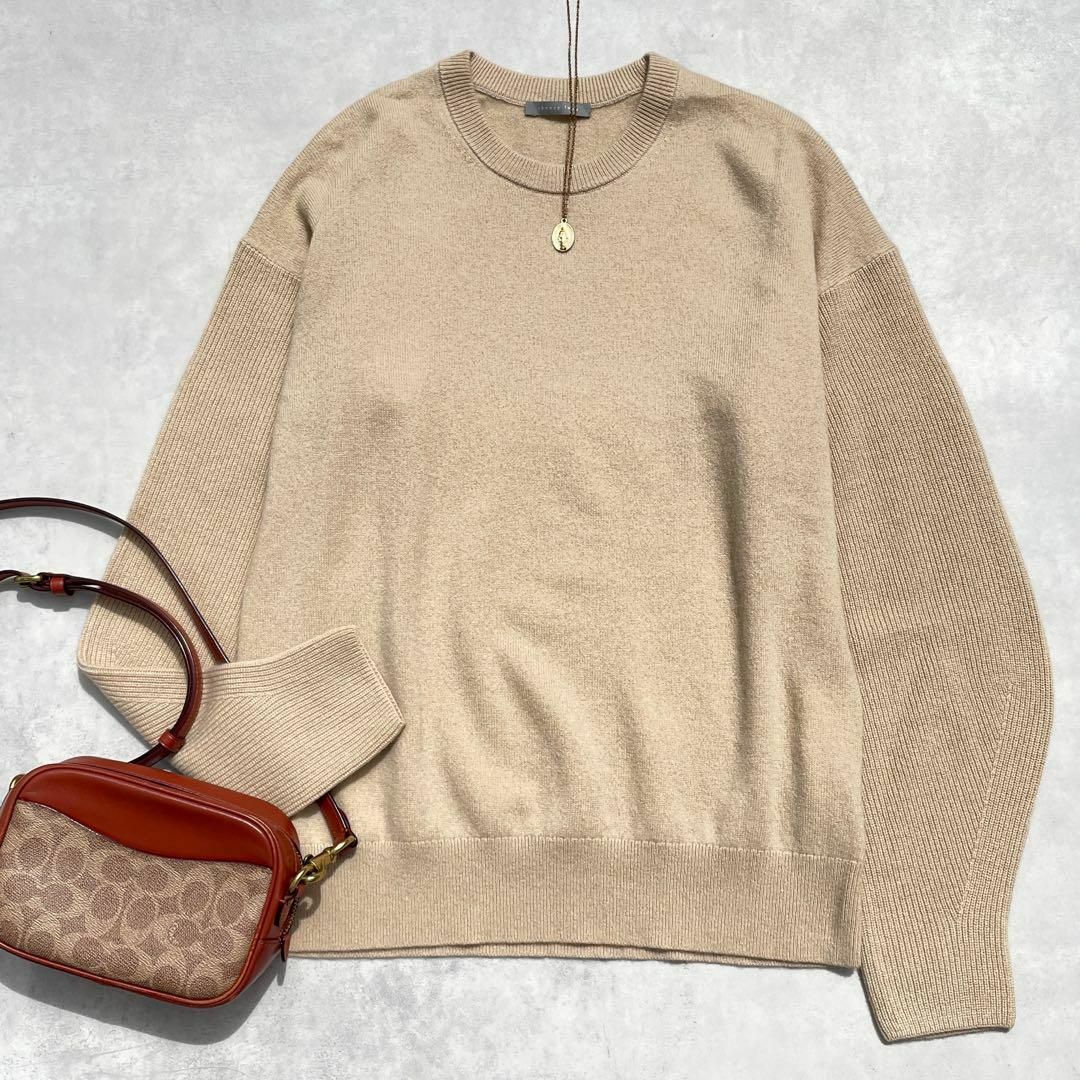 ♡美品♡ セオリーリュクス カシミヤクルーネックニット カシミヤ100 ベージュニット/セーター