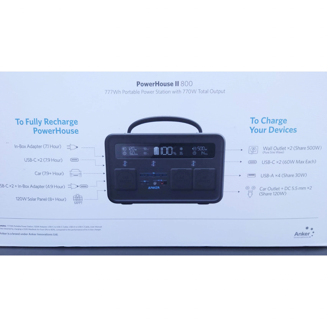 Anker PowerHouse II 800 ポータブル電源 キャンプ 防災 - バッテリー