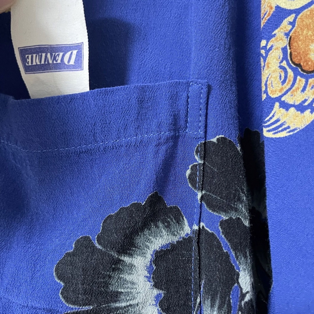 DENIME(ドゥニーム)の激レア　ドゥニーム アロハシャツ　唐獅子牡丹 獅子和柄　サイズL ブルー メンズのトップス(シャツ)の商品写真