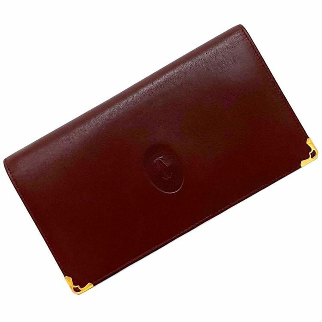 20300円 マスト 美品 カルティエ 二つ折り 長財布 ボルドー www