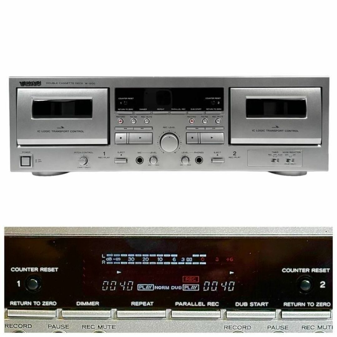 優良動作品 TEAC ダブルカセットデッキ W-1200(S)