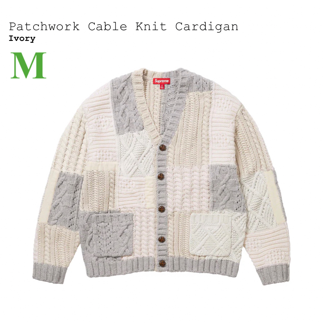 Supreme Patchwork Cable Knit Cardigan M