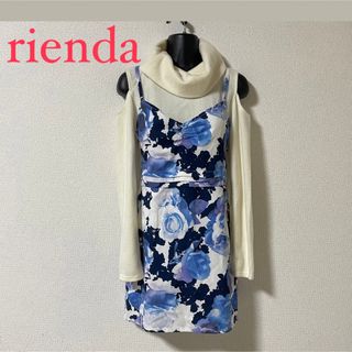 リエンダ(rienda)のrienda／花柄ワンピース　ドッキングワンピース(ミニワンピース)