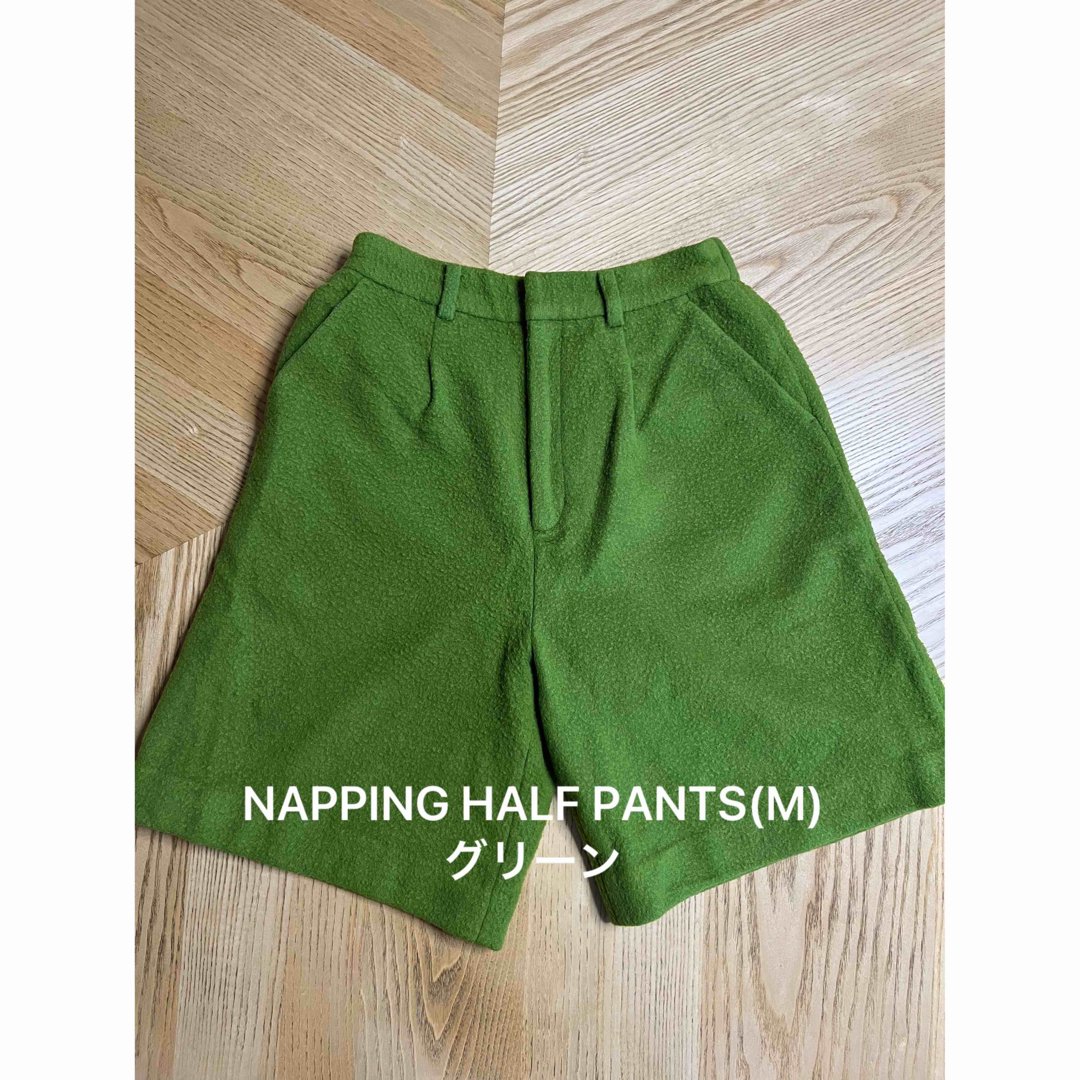 Ameri VINTAGE(アメリヴィンテージ)のAMERI(アメリ) NAPPING HALF PANTS(M)グリーン レディースのパンツ(ハーフパンツ)の商品写真