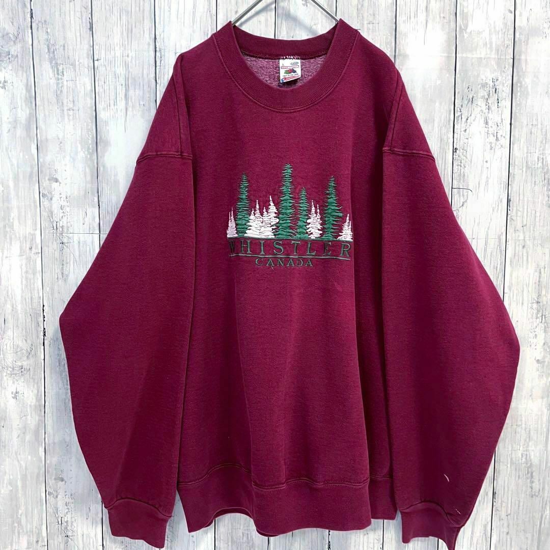 90sヴィンテージUSA製 WHISTLER刺繍スエットトレーナー サイズL