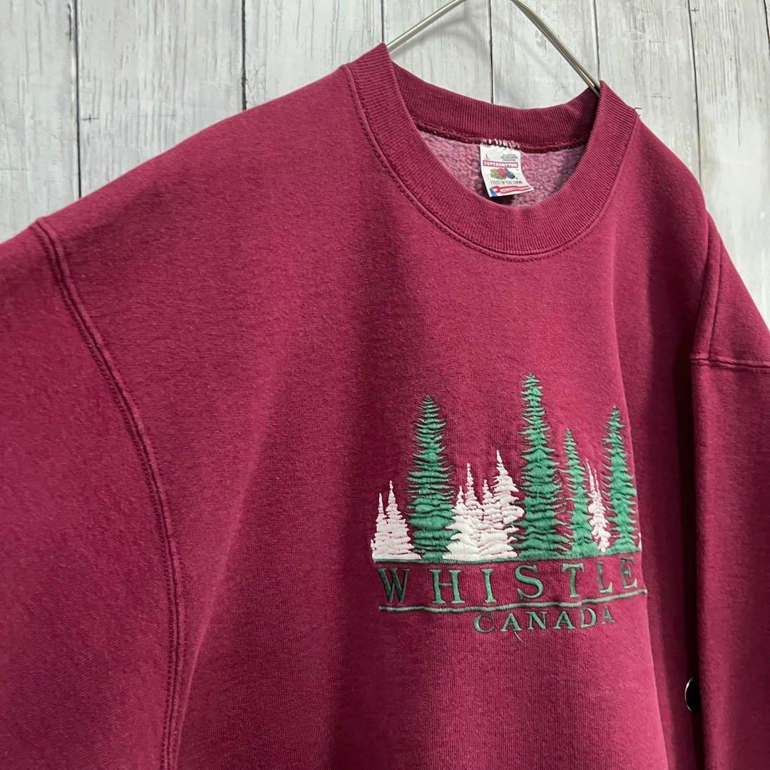 90sヴィンテージUSA製 WHISTLER刺繍スエットトレーナー サイズL