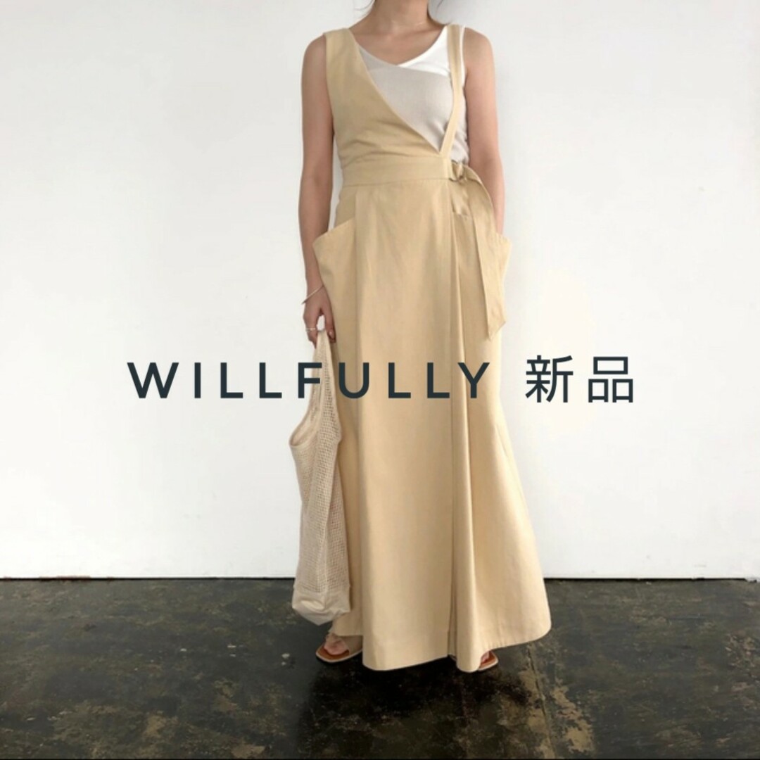 新品willfully2way ワンショルダー巻きワンピース 洗える