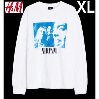 エイチアンドエム(H&M)の新品 H&M × ニルヴァーナ NIRVANA Tシャツ 長袖 ロンT XL(Tシャツ/カットソー(七分/長袖))