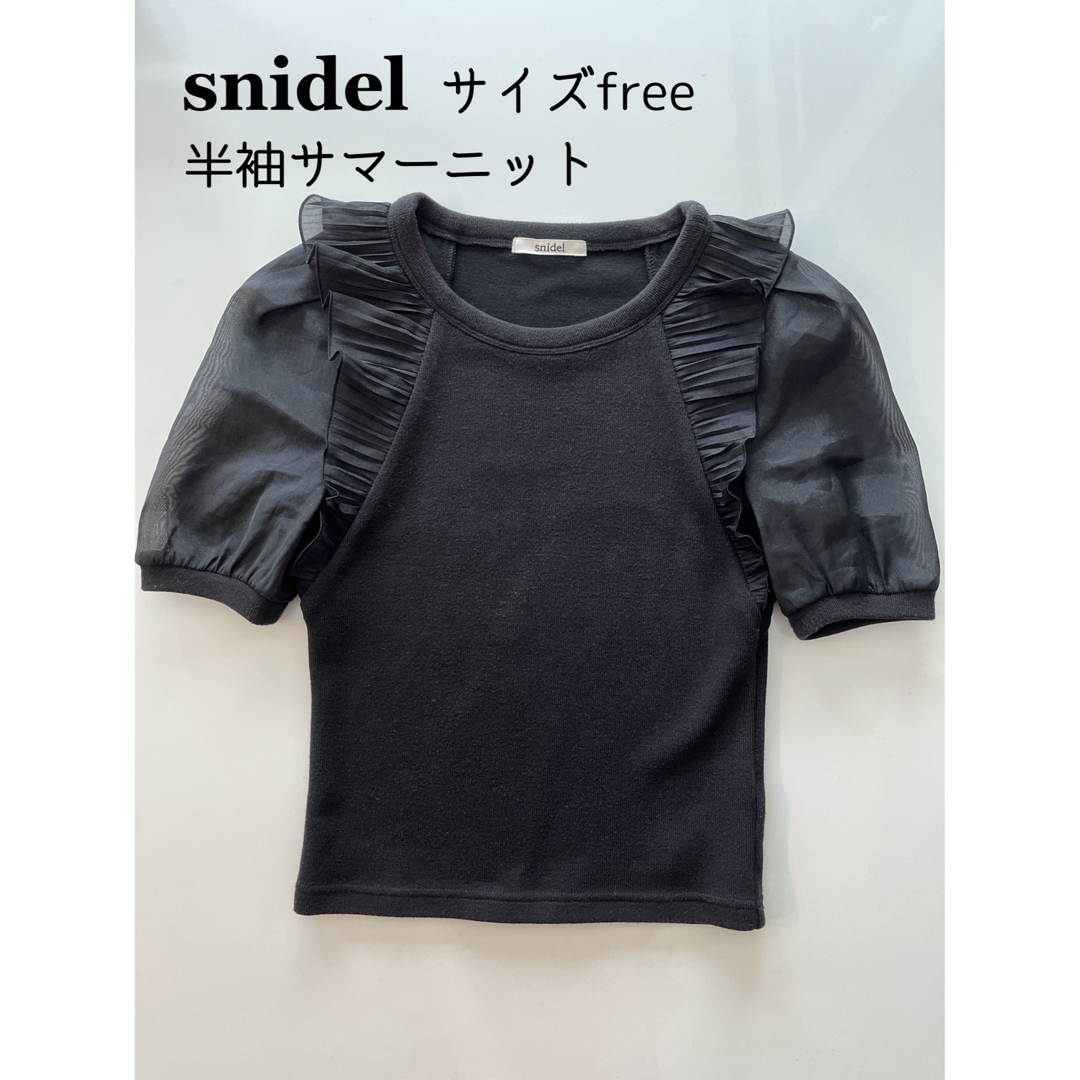 SNIDEL(スナイデル)の専用snidel スナイデル 半袖サマーニット サイズフリー レディースのトップス(カットソー(半袖/袖なし))の商品写真