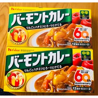 ハウスショクヒン(ハウス食品)のハウス バーモントカレー 中辛 2箱(調味料)