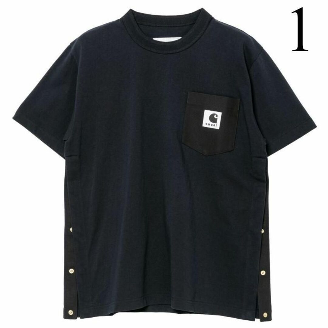 １　sacai × Carhartt WIP Tシャツ ネイビー 　サカイ　新品サイズ1